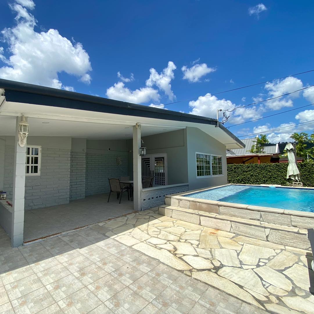 Home with covered pool